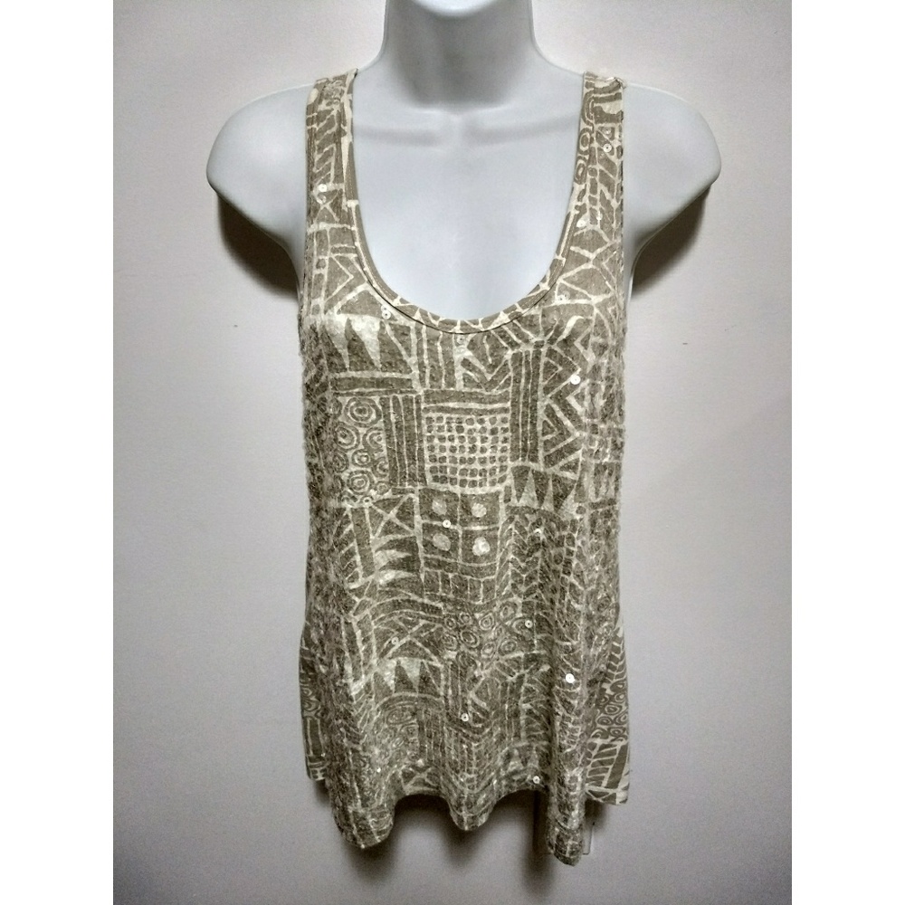 J Crew grey and white sequined tank top